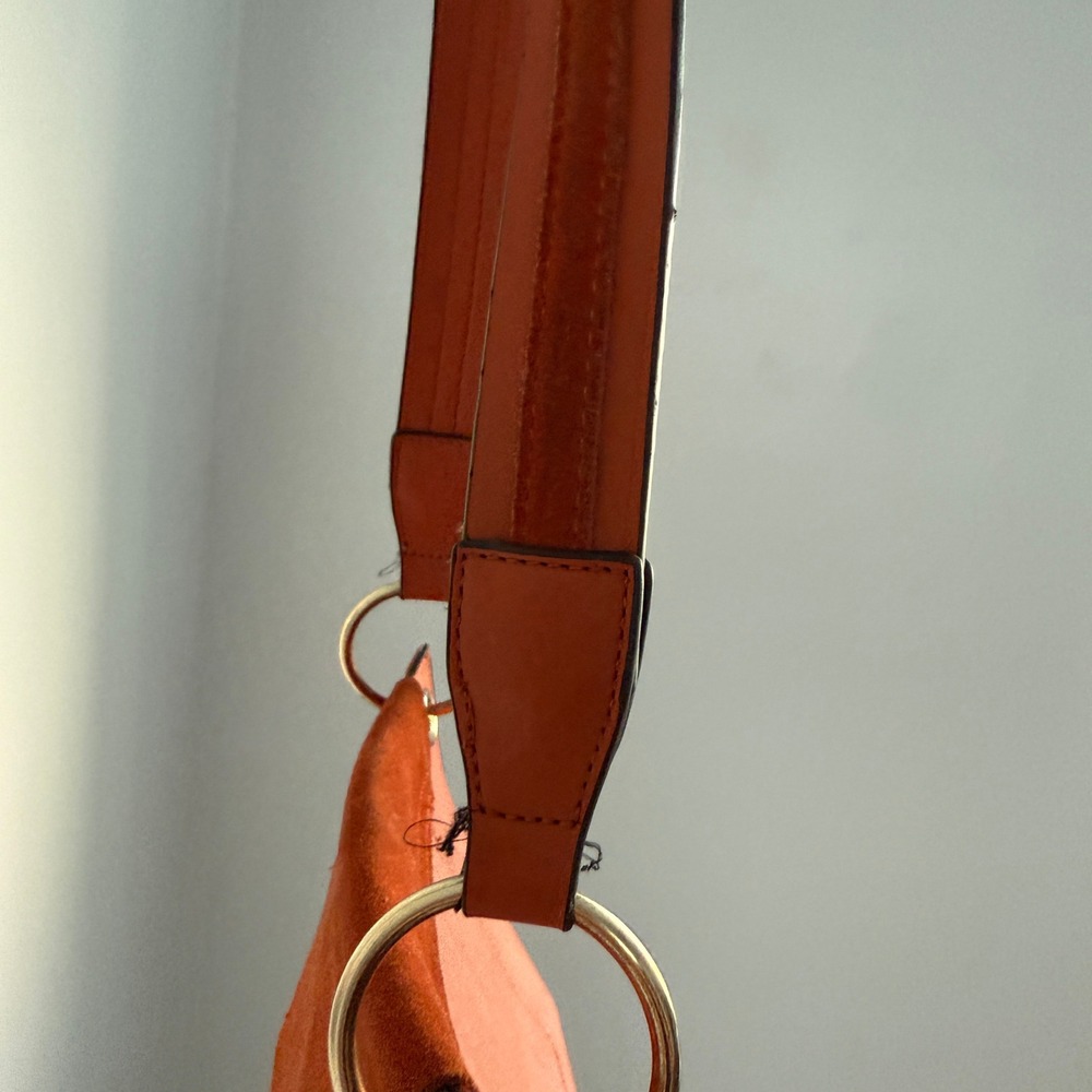 Parfois Shoulder Bag Suede Flap Closure Copper Color Purse - Picture 7 of 12